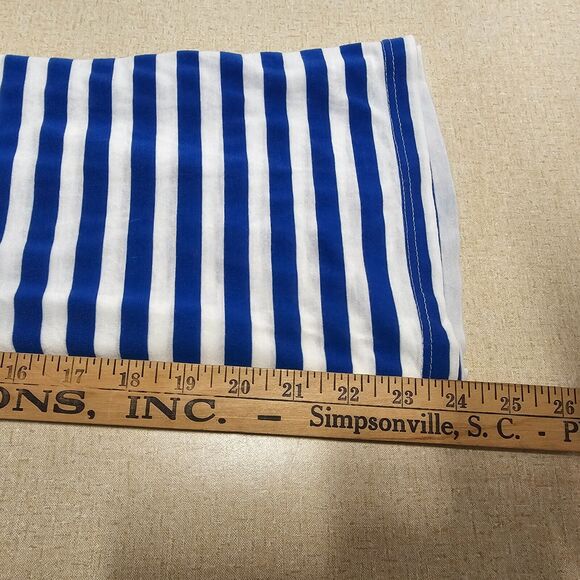 Vtg Womens Y2K Babydoll Tank Top Sz S Sweetheart Neck Blue Striped V Neck Preppy - Picture 7 of 7